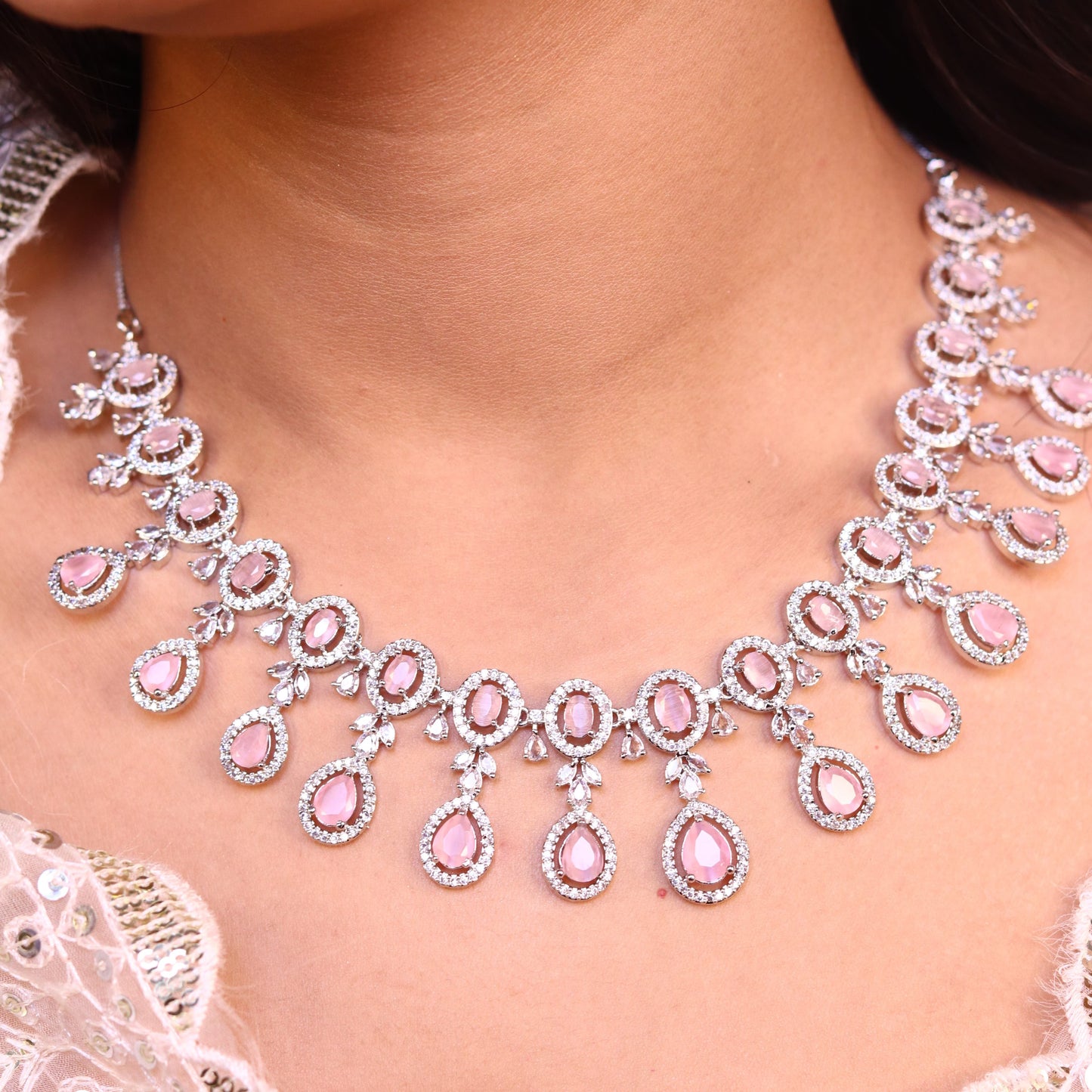 Shimmer AD Necklace (Pink)