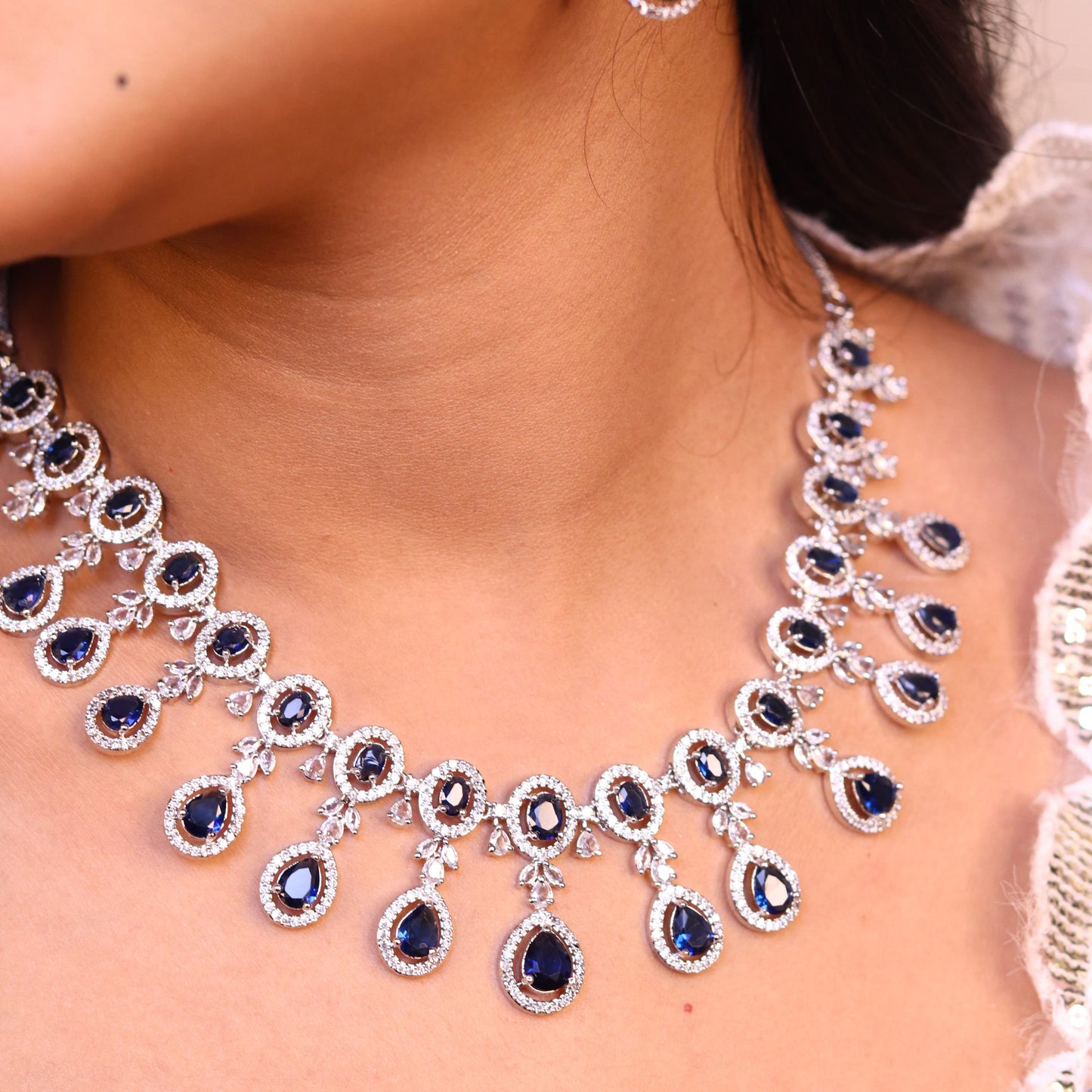Shimmer AD Necklace (Blue)