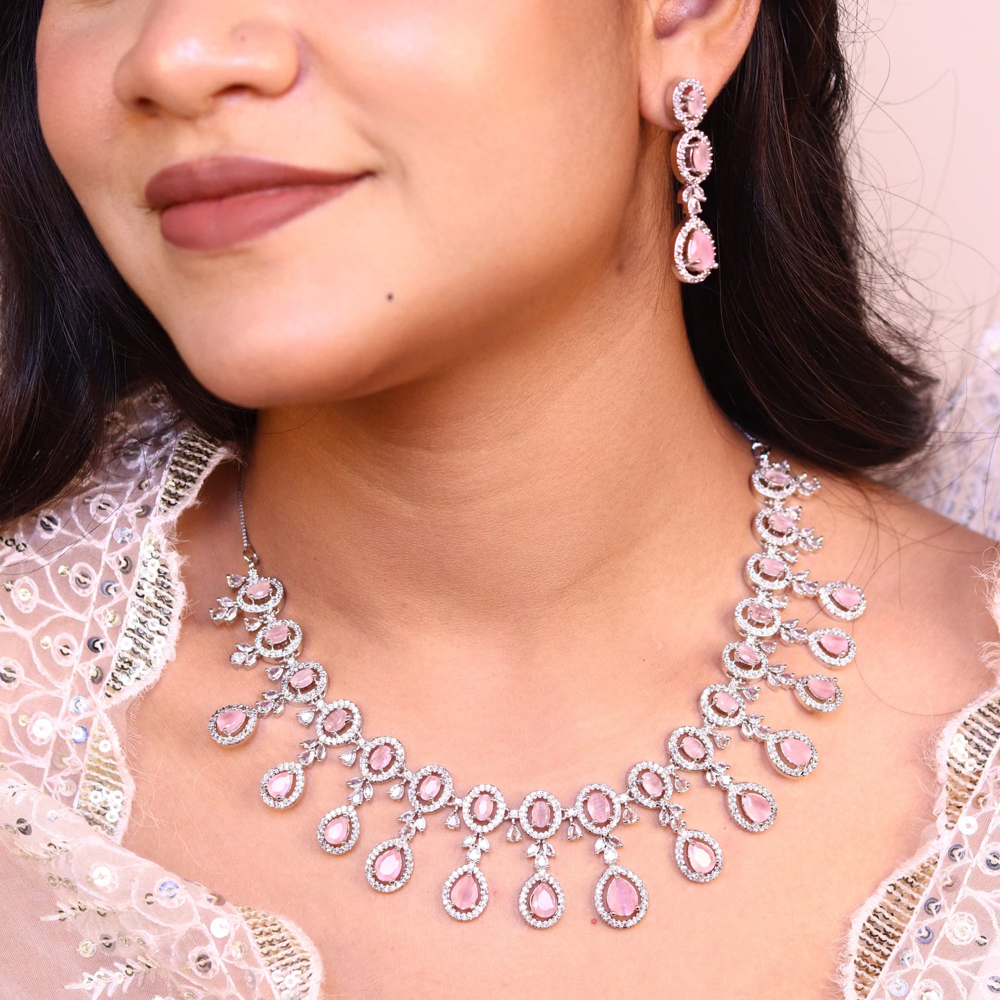 Shimmer AD Necklace (Pink)