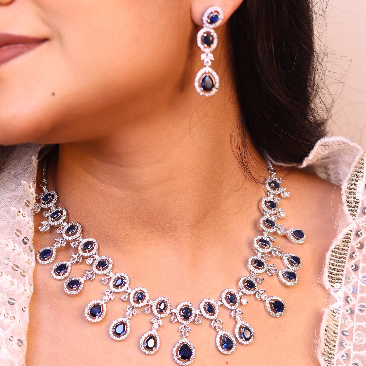 Shimmer AD Necklace (Blue)