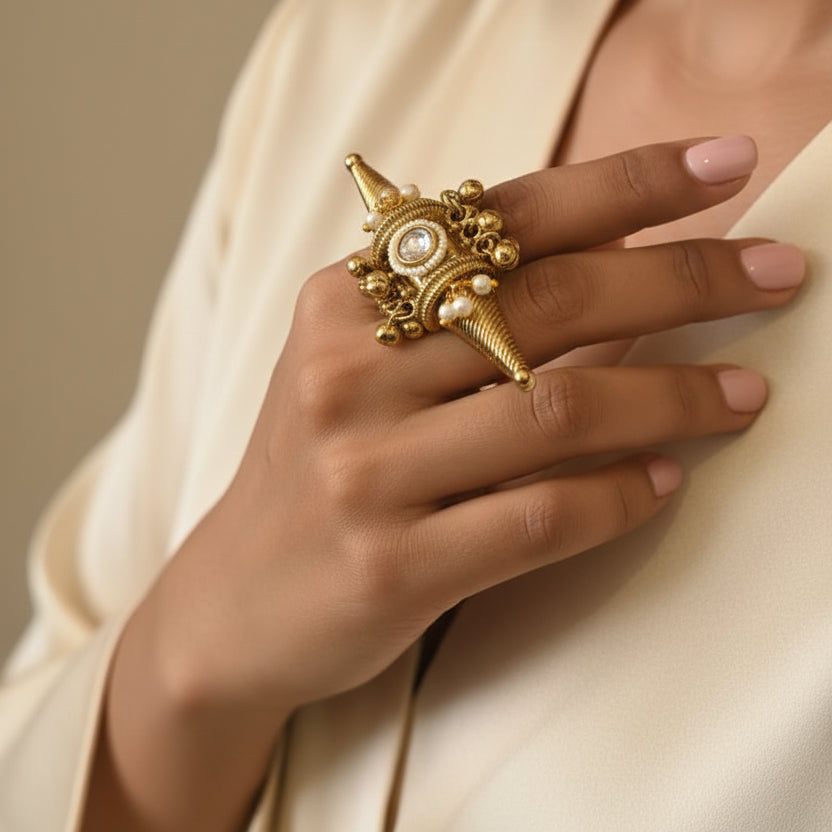 Zyra Adjustable Kashmiri Ring