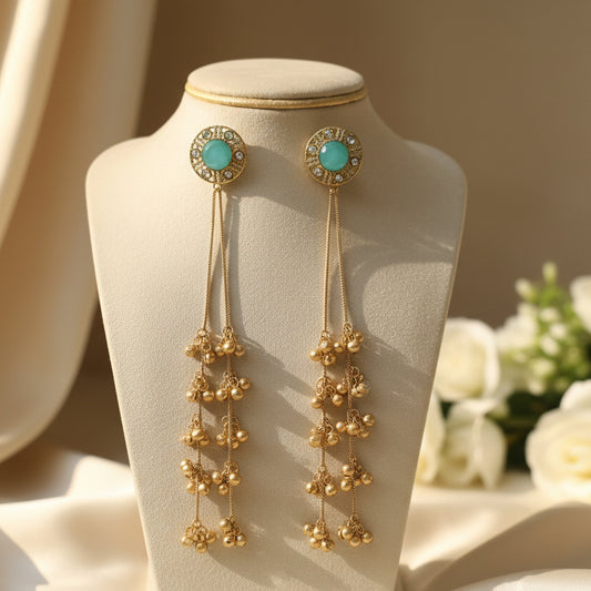 Aabha Kashmiri Earrings (Sea Blue)