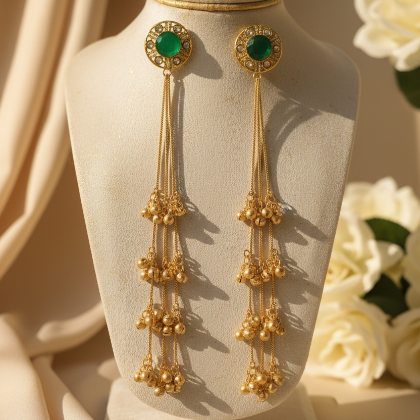 Aabha Kashmiri Earrings (Green)