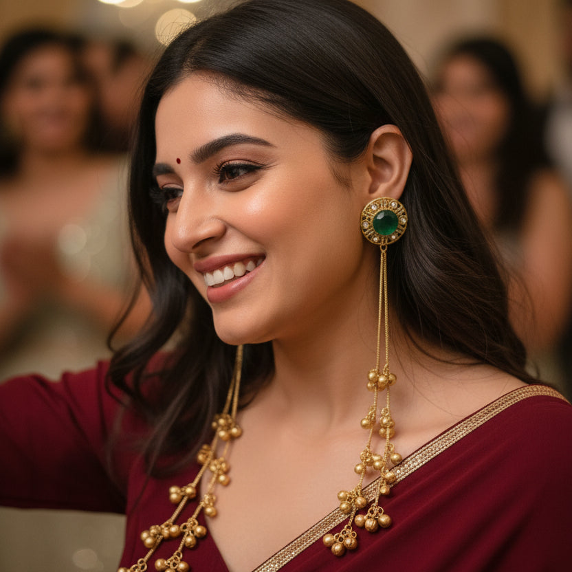 Aabha Kashmiri Earrings (Green)