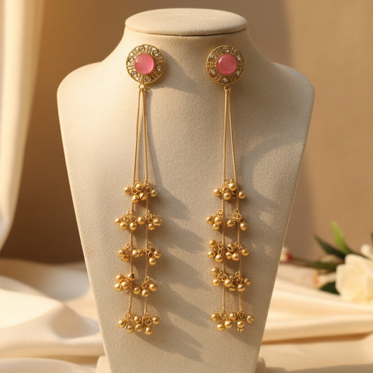 Aabha Kashmiri Earrings (Pink)