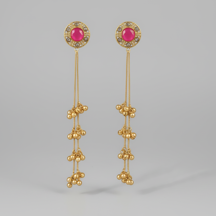 Aabha Kashmiri Earrings (Pink)