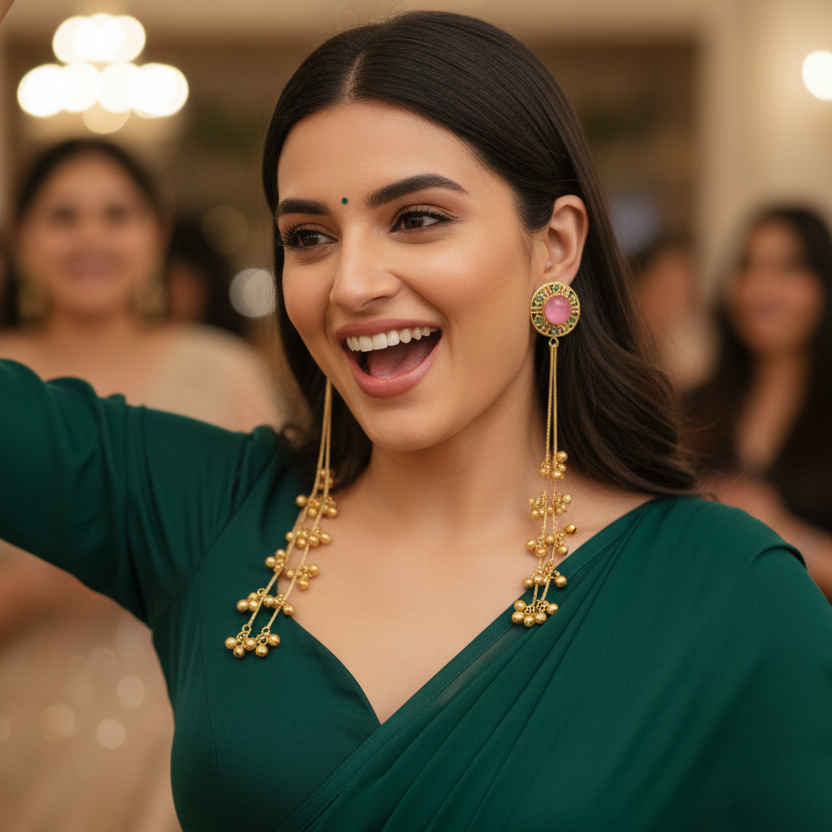 Aabha Kashmiri Earrings (Pink)