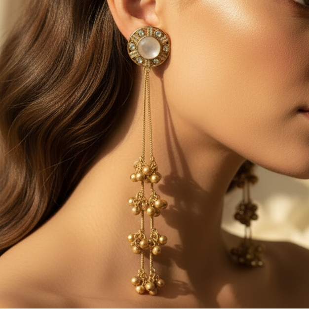Aabha Kashmiri Earrings (White)