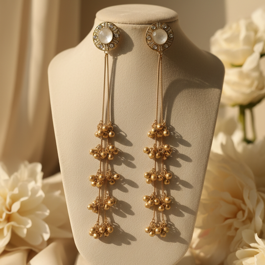 Aabha Kashmiri Earrings (White)