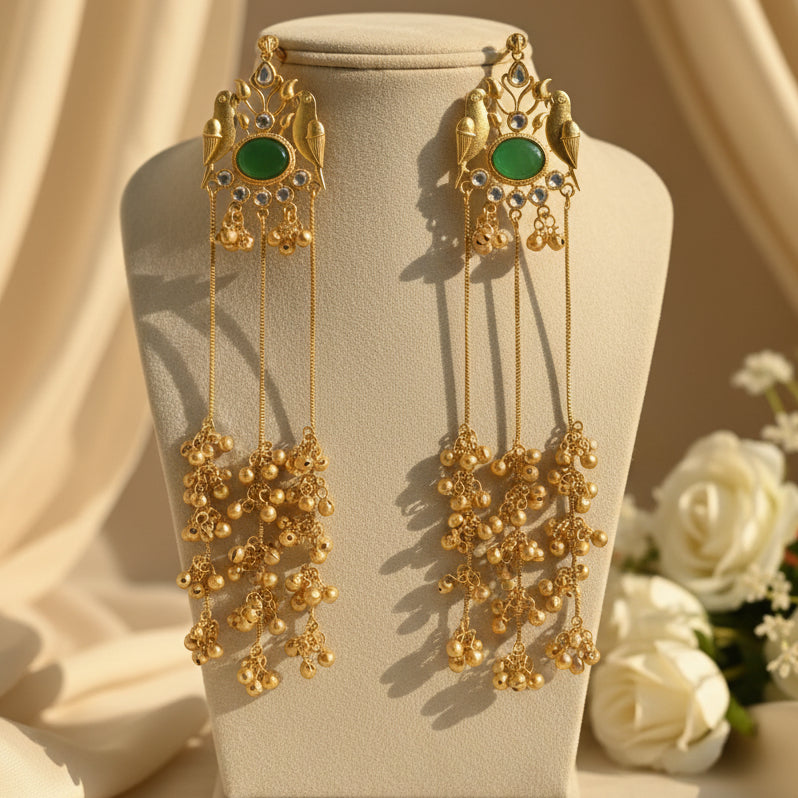 Mayura Kashmiri Earrings (Green)