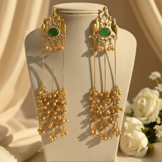 Mayura Kashmiri Earrings (Green)