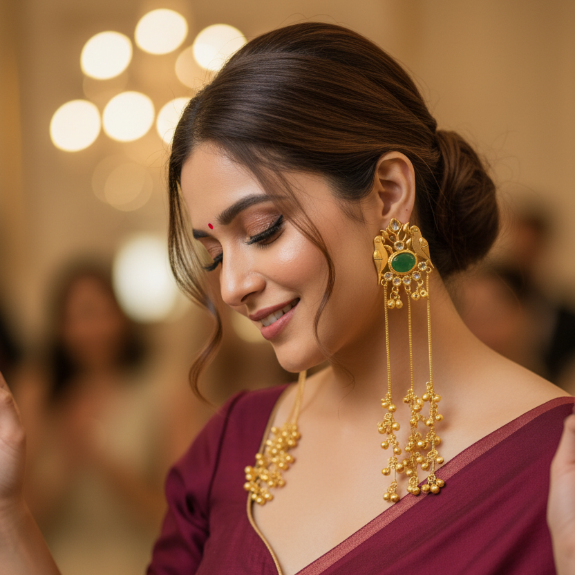 Mayura Kashmiri Earrings (Green)