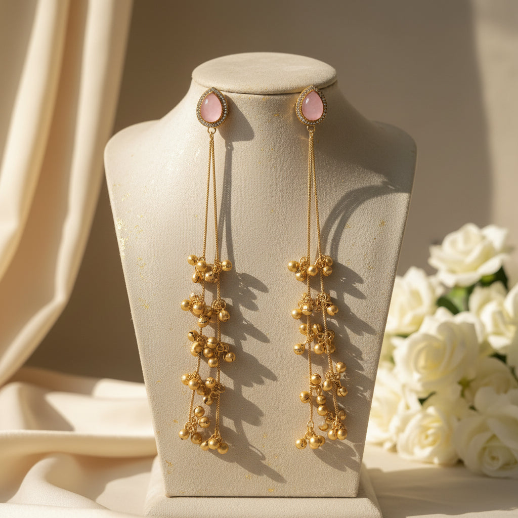 Raha Kashmiri Earrings (Pink)