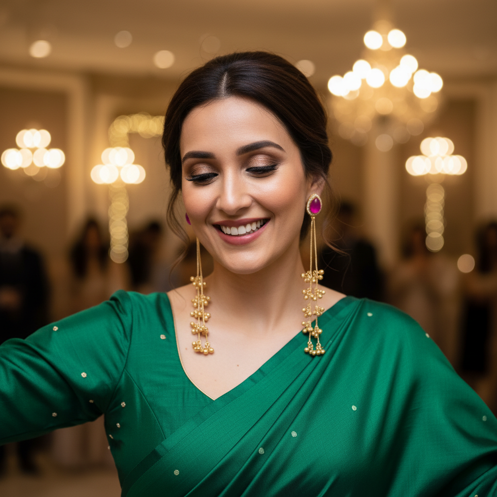 Raha Kashmiri Earrings (Rani-Pink)