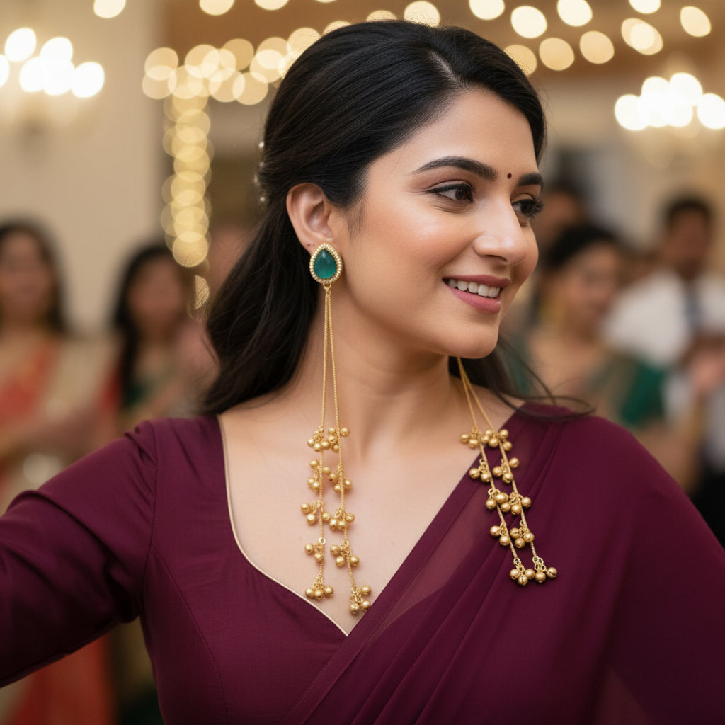 Raha Kashmiri Earrings (Green)