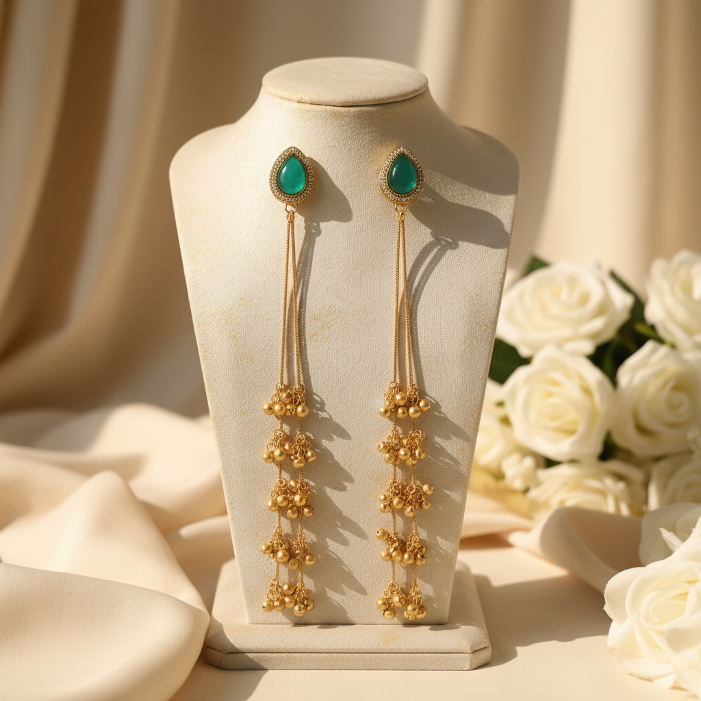 Raha Kashmiri Earrings (Green)