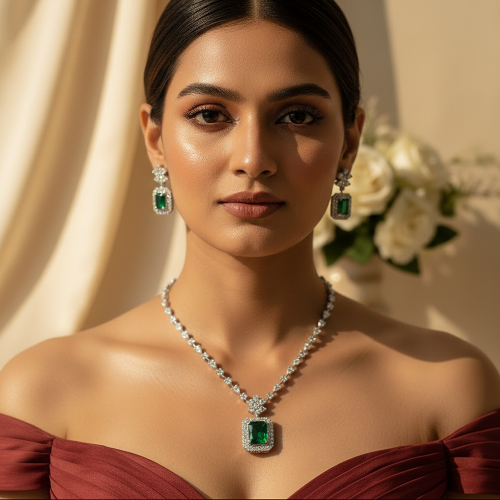 Evara AD Necklace (Green)