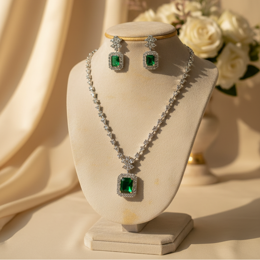 Evara AD Necklace (Green)