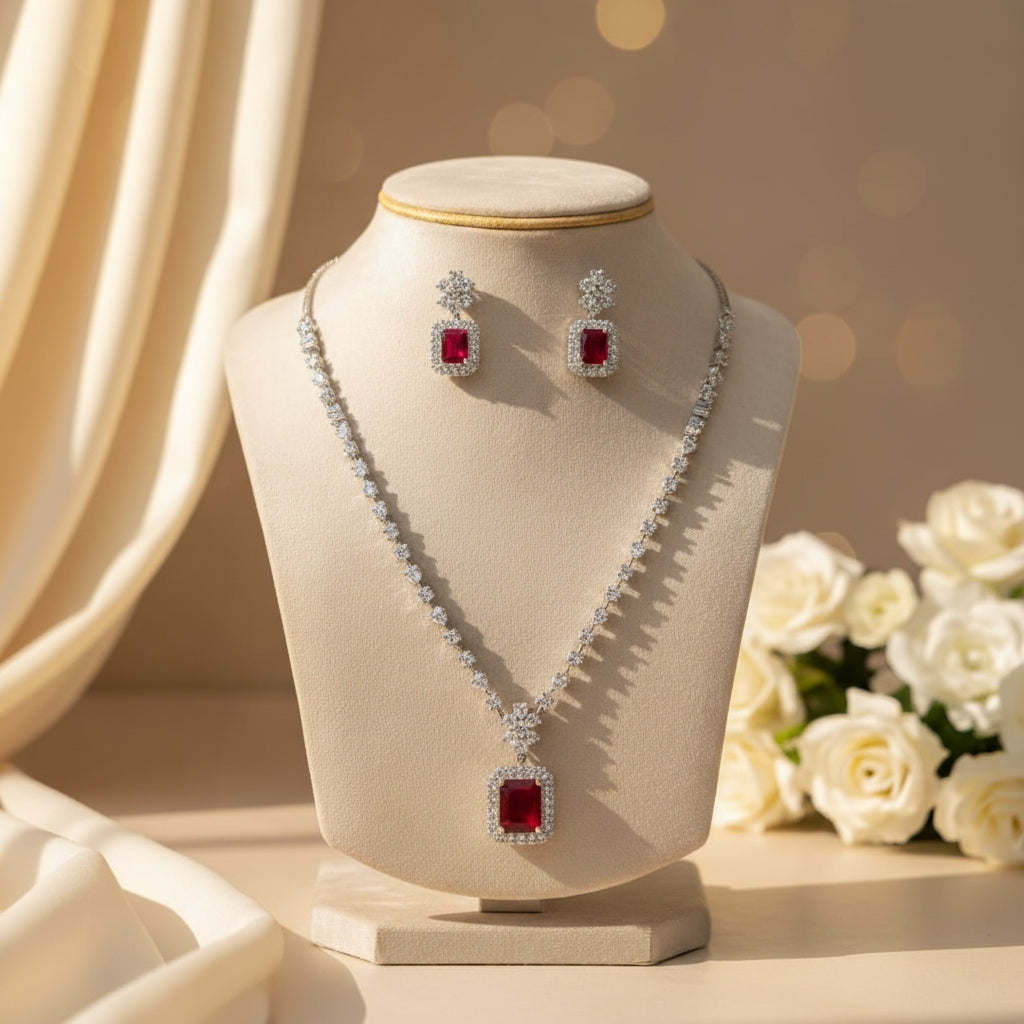 Evara AD Necklace (Red)