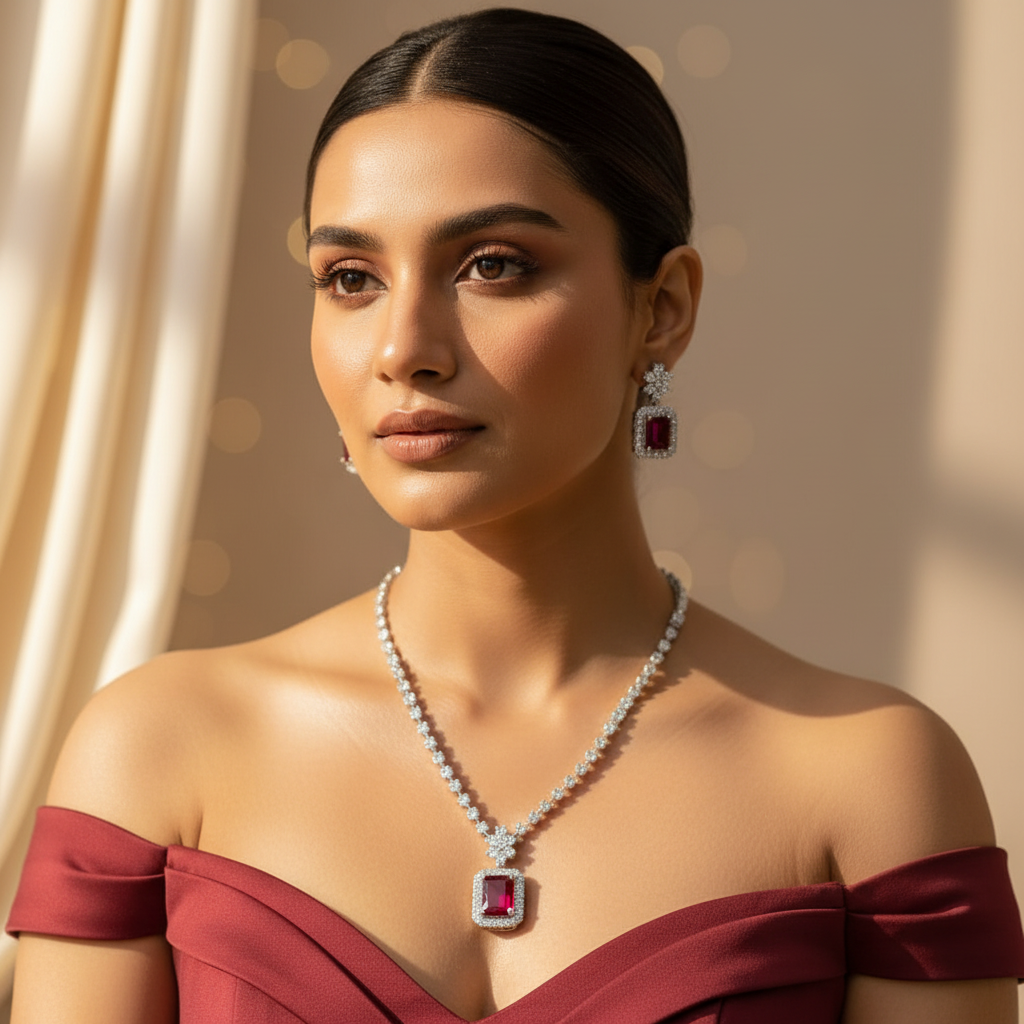 Evara AD Necklace (Red)
