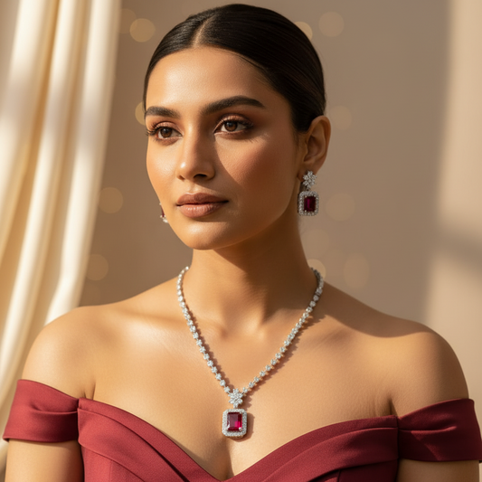 Evara AD Necklace (Red)