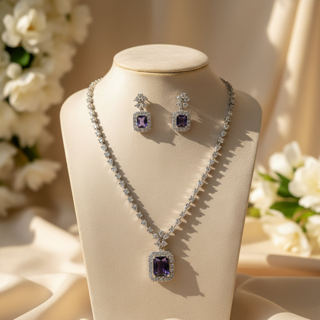 Evara AD Necklace (Purple)