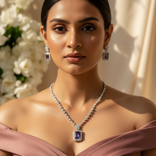 Evara AD Necklace (Purple)