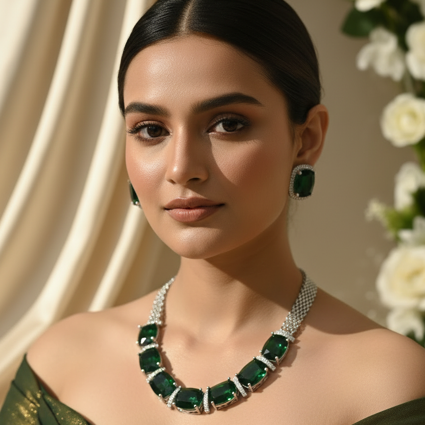 Orra AD Necklace (Green)