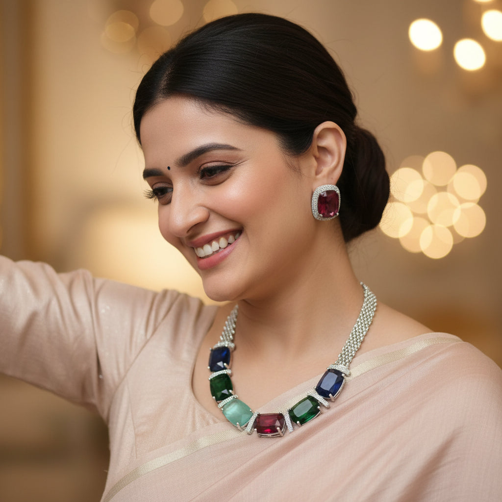 Orra AD Necklace (Multi-colour)