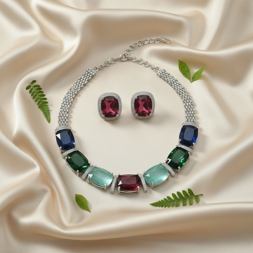 Orra AD Necklace (Multi-colour)