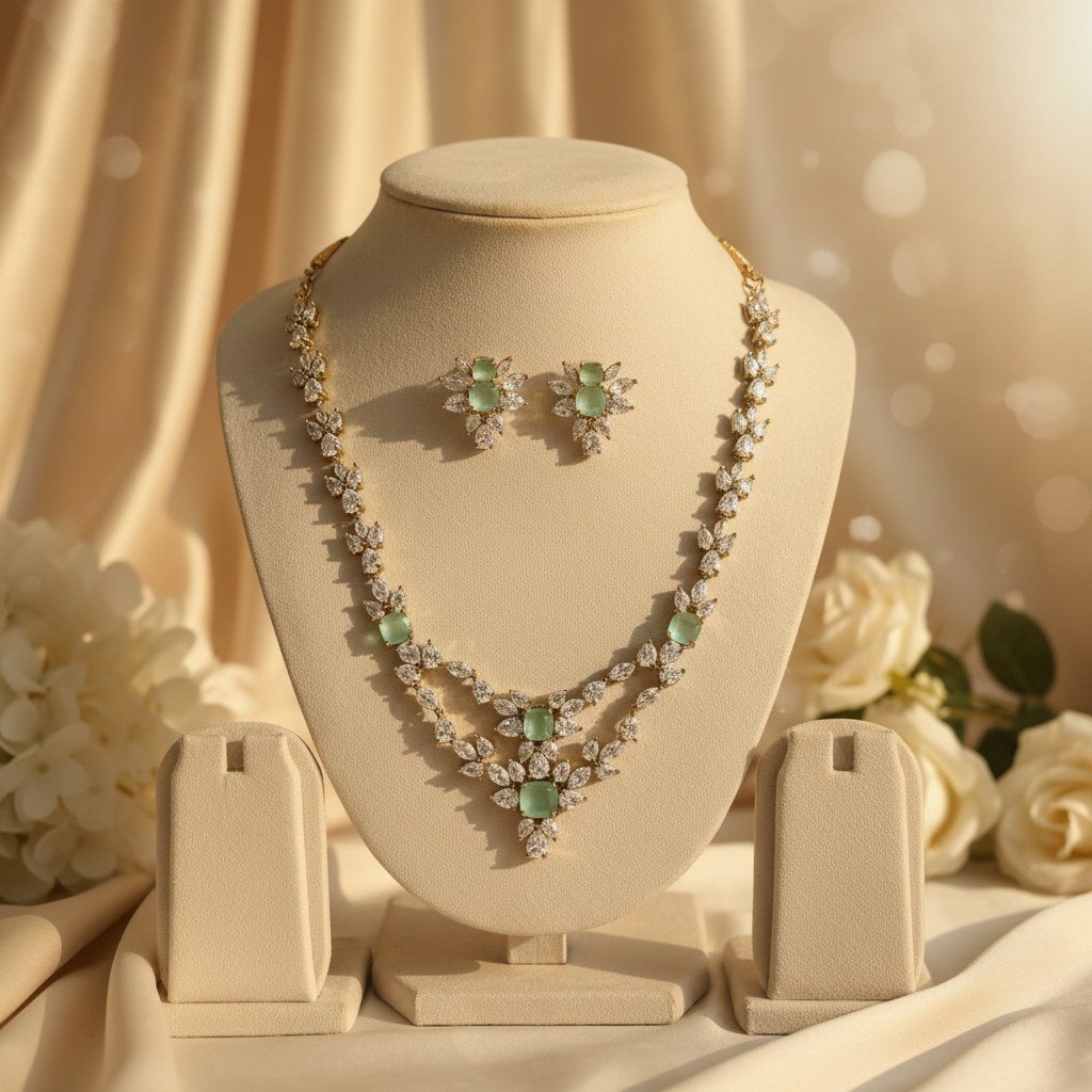 Ziva AD Necklace (Mint Green)
