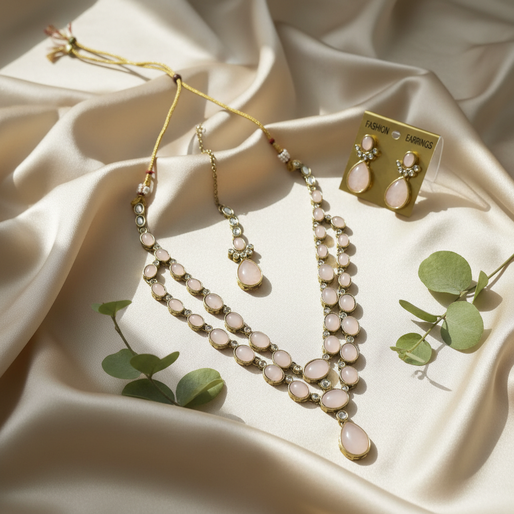 Nehal Layered Necklace (Pink)
