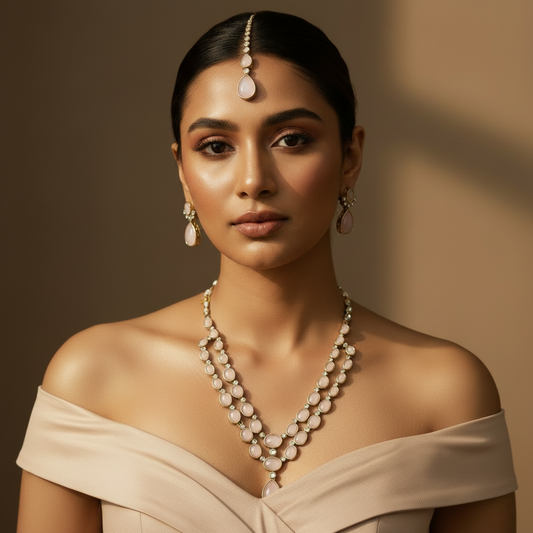Nehal Layered Necklace (Pink)