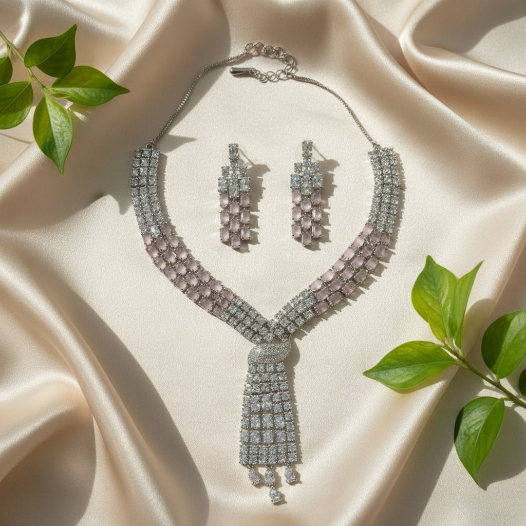 Sia AD Necklace (Pink)