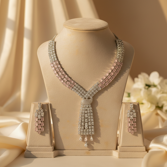 Sia AD Necklace (Pink)