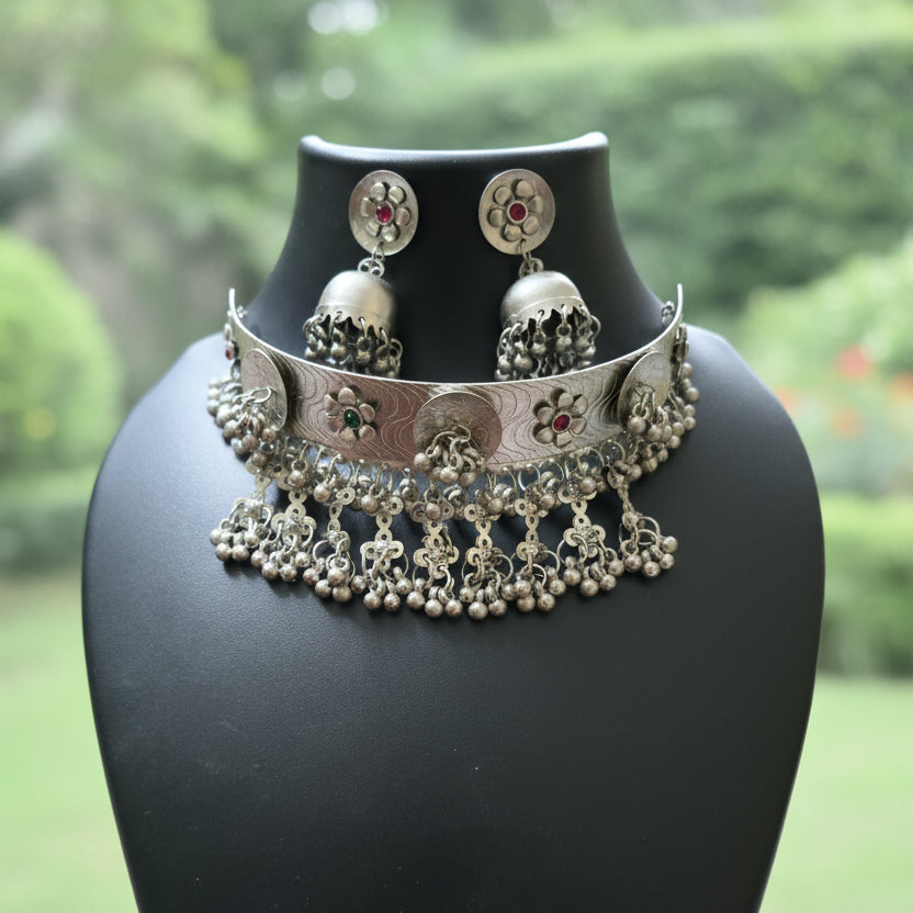 Riya Oxidize Necklace (Pink)