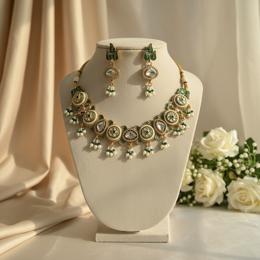 Zeenat Chokar Necklace (Green)