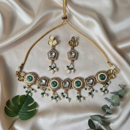 Zaria Chokar Necklace (Green)