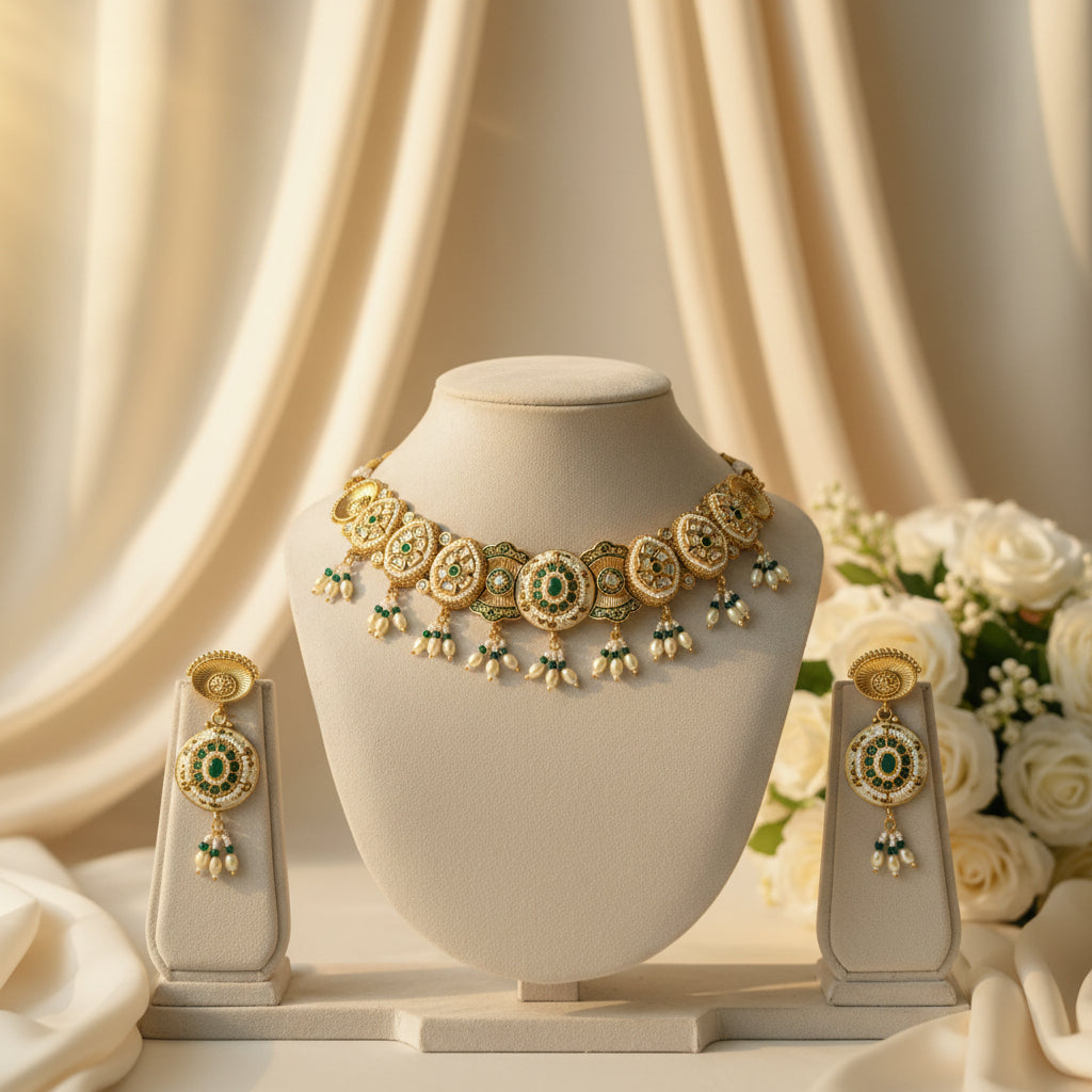 Leena Chokar Necklace (Green)