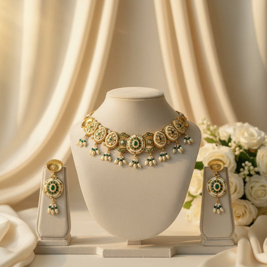Leena Chokar Necklace (Green)