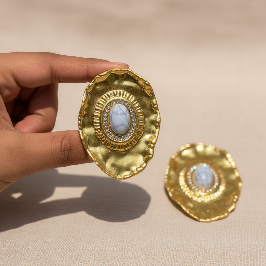 Glint Anti-tarnish Earrings (White)