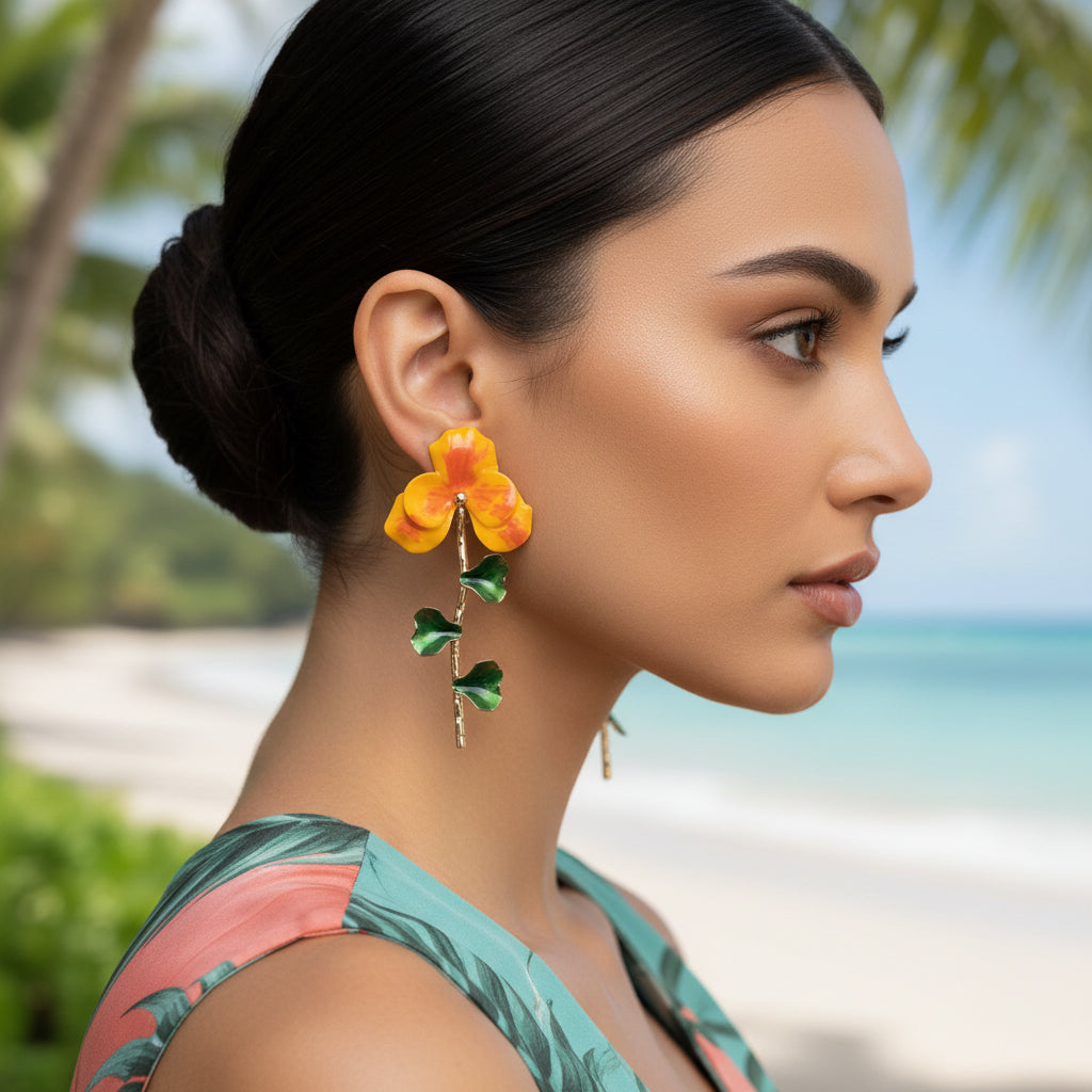 Natures Bloom Earrings (Yellow)