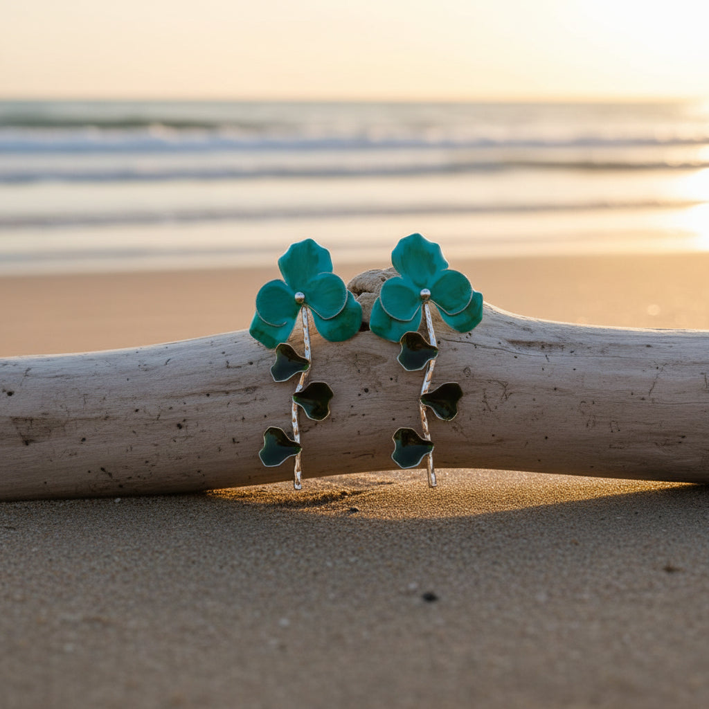 Natures Bloom Earrings (Green)