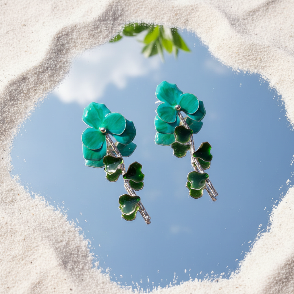 Natures Bloom Earrings (Green)