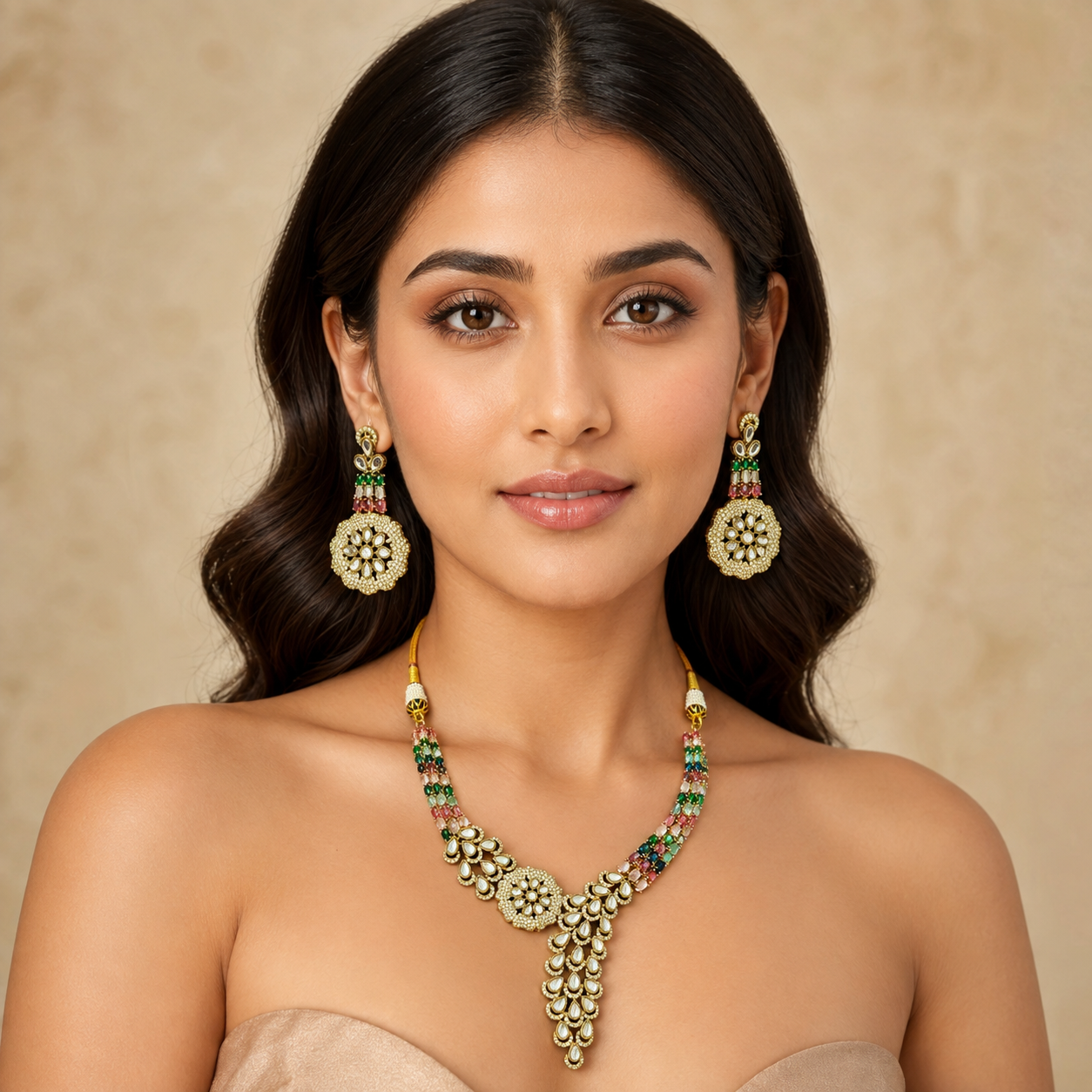 Royal Bridal Necklace Set (Multi-colour)
