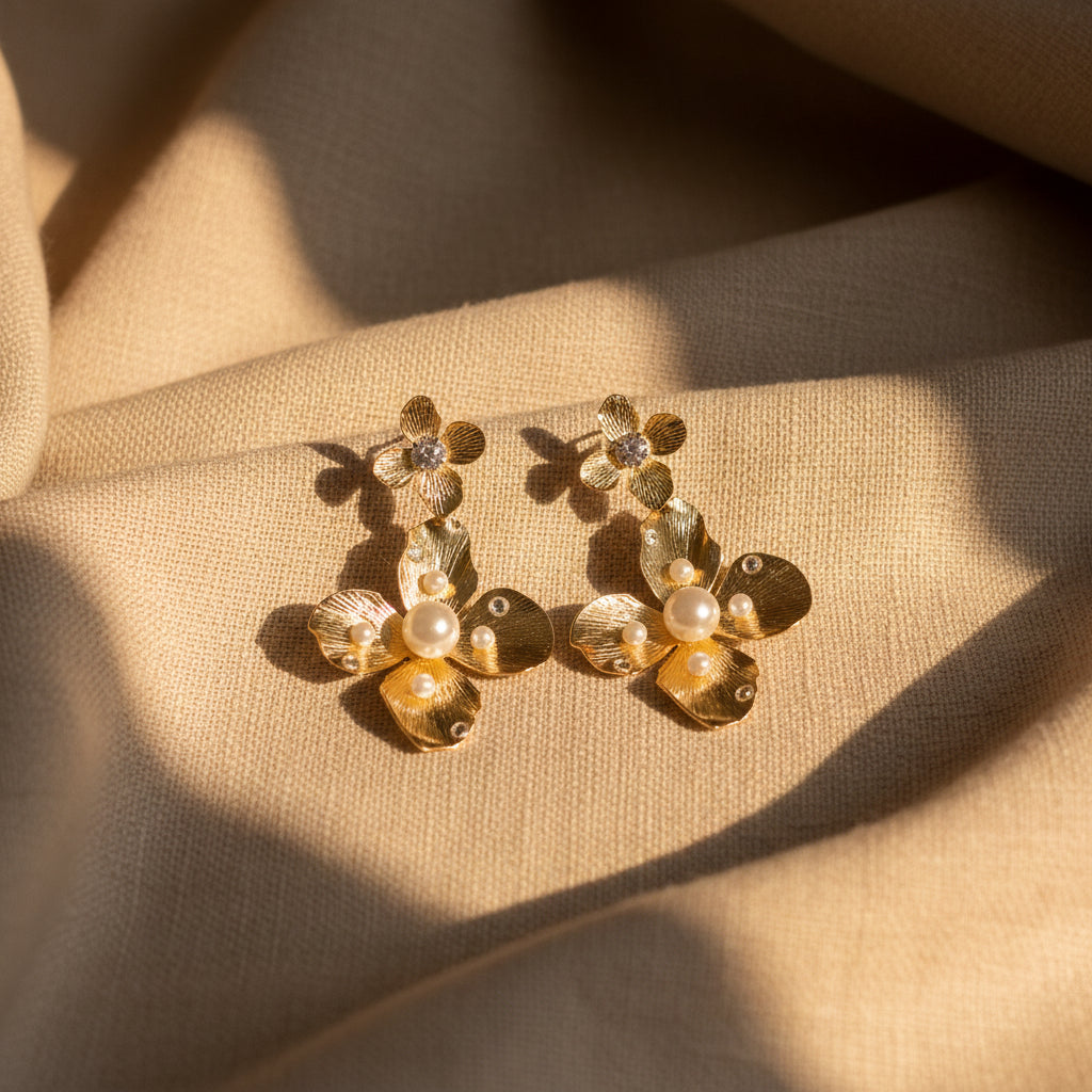 Flower Pearl Anti-tarnish Earrings