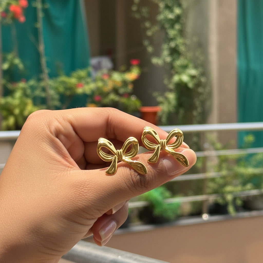 Bow Anti-tarnish Earrings