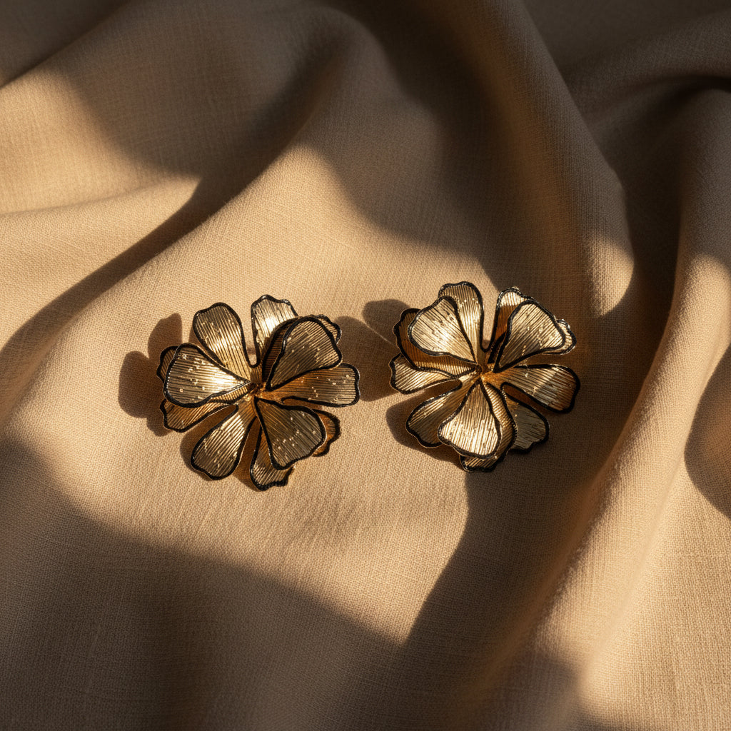 Gold Petals korean Earrings