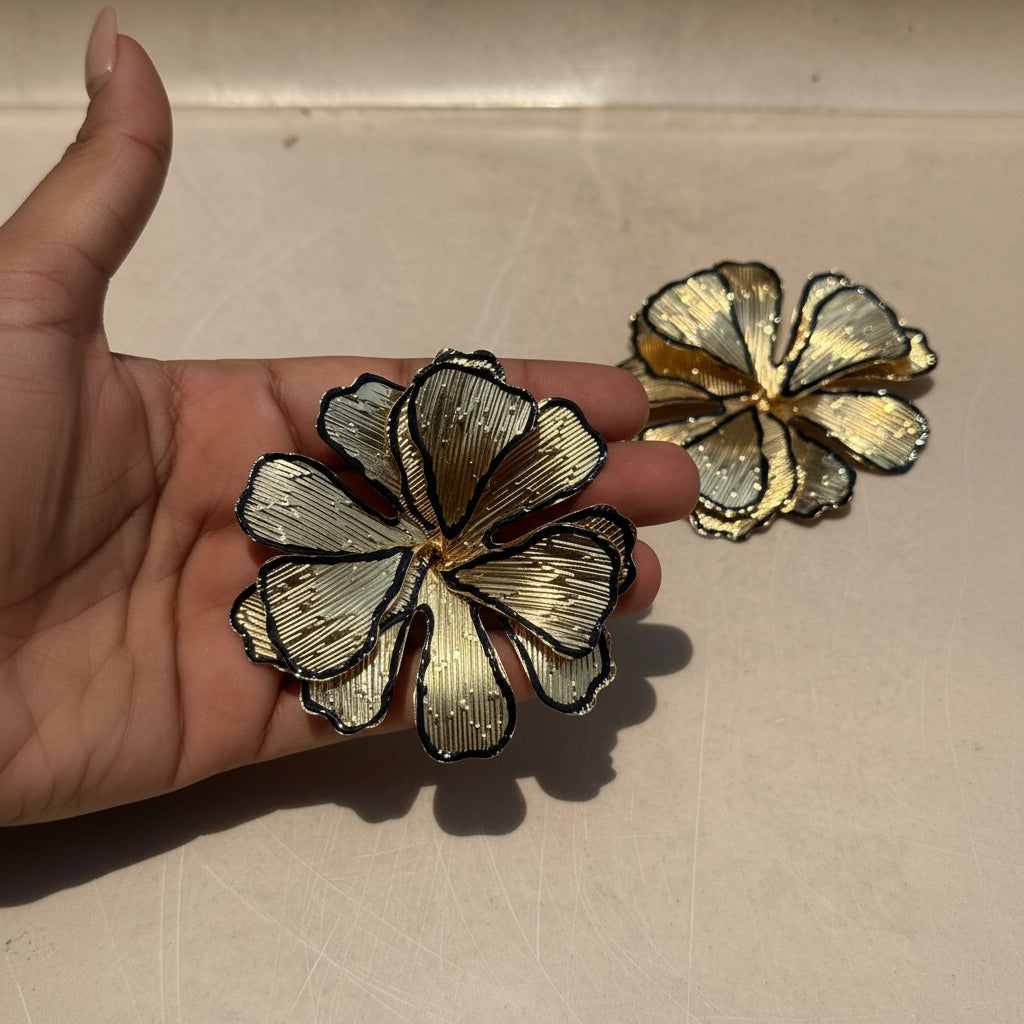 Gold Petals korean Earrings