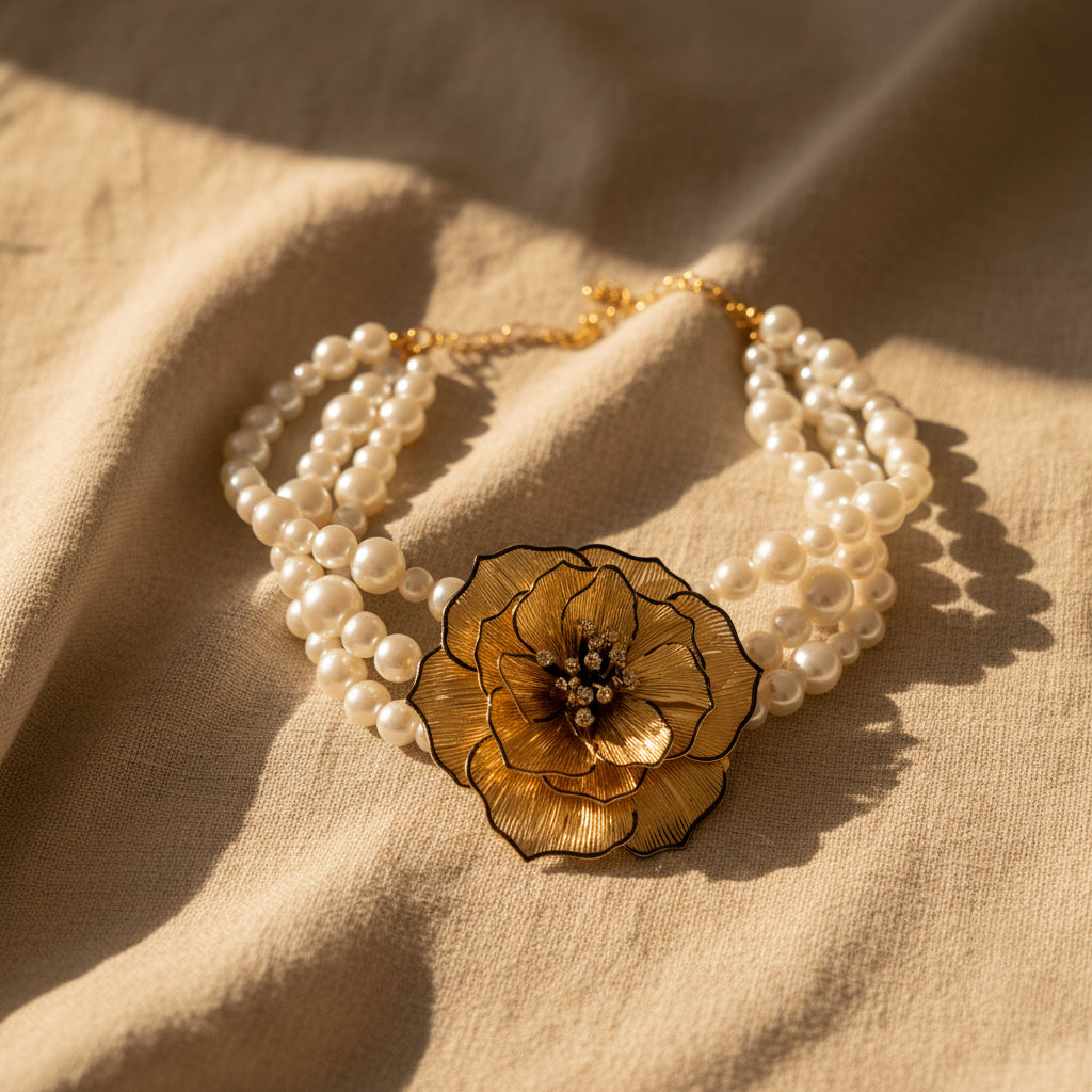 Golden Pearl Necklace